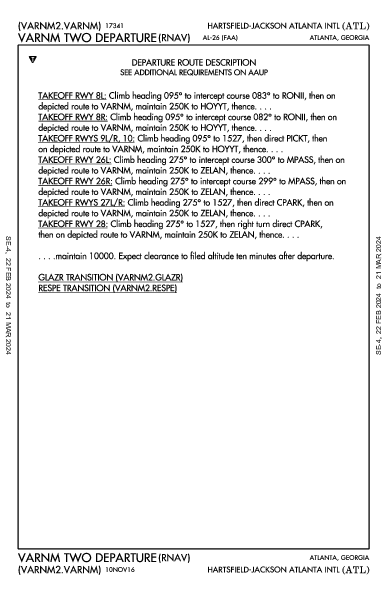Int'l de Atlanta Hartsfield-Jackson Atlanta, GA (KATL): VARNM TWO (RNAV) (DP)